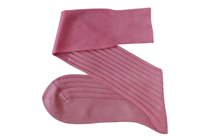 VICCEL Knee Socks Solid Light Pink Cotton