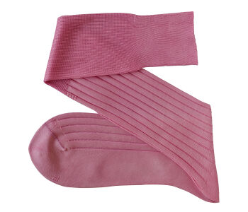 VICCEL Knee Socks Solid Light Pink Cotton