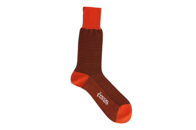 VICCEL / CELCHUK Socks Houndstooth Orange / Black