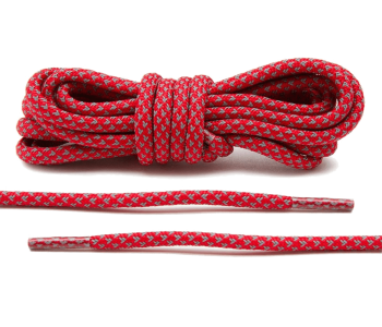 LACE LAB 3M Reflective Inverse Laces 5mm Red - Okrągłe czerwone sznurówki do butów