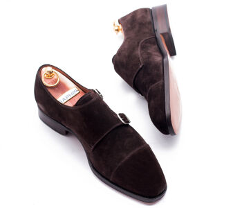 YANKO Double Monks 306 F Suede Brown - brązowe zamszowe monki męskie (SALE)