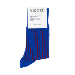 VICCEL / CELCHUK Socks Shadow Stripe Royal Blue / Red