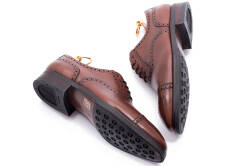 Brązowe eleganckie stylowe brązowe buty klasyczne yanko 14435 cambridge marron typu brogues.