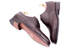 ciemno brązowe eleganckie stylowe ciemno brązowe buty klasyczne Yanko boxcalf marron 14272 typu oxford.