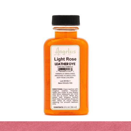 ANGELUS LOW VOC Leather Dye 3oz #193 LIGHT ROSE / JASNORÓŻOWY barwnik do naturalnych skór licowych