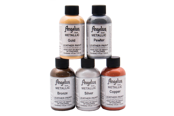 ANGELUS Acrylic Leather Paint Metallic 4oz - Metaliczne farby akrylowe do customizacji