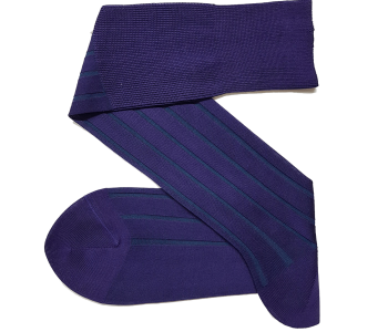 VICCEL / CELCHUK Knee Socks Shadow Stripe Purple / Petrolium