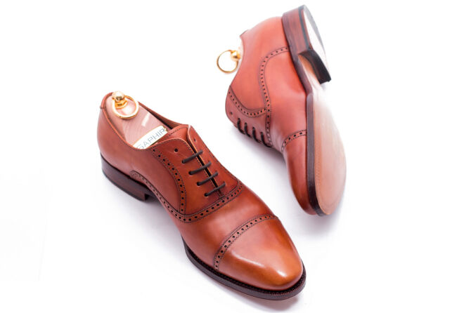 YANKO Semi Brogue 448 G Light Brown - jasno brązowe brogsy męskie