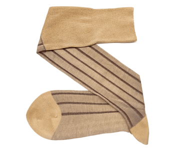 VICCEL / CELCHUK Knee Socks Shadow Stripe Beige / Brown