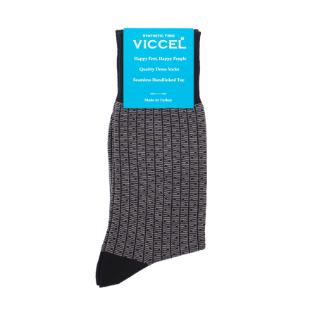 eleganckie bawełniane skarpety męskie viccel socks vertical striped black gray dots