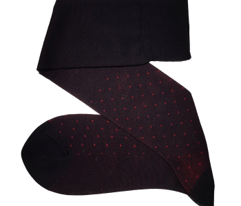 VICCEL / CELCHUK Knee Socks Pin Dots Black / Red