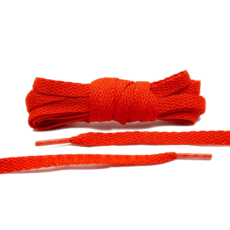 LACE LAB Flat Shoe Laces 8mm Dark Orange - Ciemno pomarańczowe płaskie sznurowadła do butów