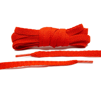 LACE LAB Flat Shoe Laces 8mm Dark Orange - Ciemno pomarańczowe płaskie sznurowadła do butów