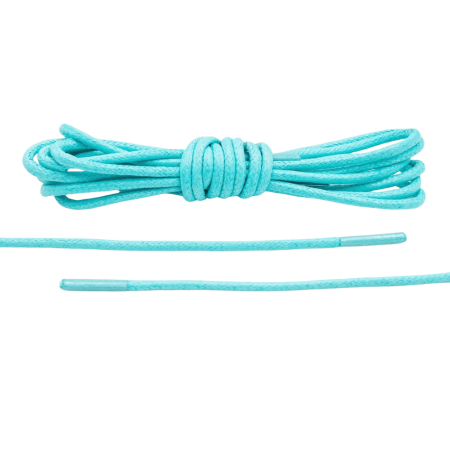 Miętowe okrągłe woskowane sznurowadła ekskluzywne. Sznurówki do customizacji sneakersów - Jordan, Nike, Bred 1, Adidas