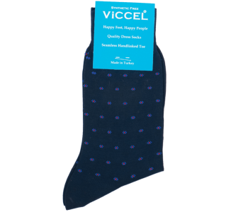 VICCEL / CELCHUK Socks Flower Dots Navy Blue