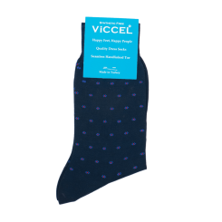 VICCEL / CELCHUK Socks Flower Dots Navy Blue