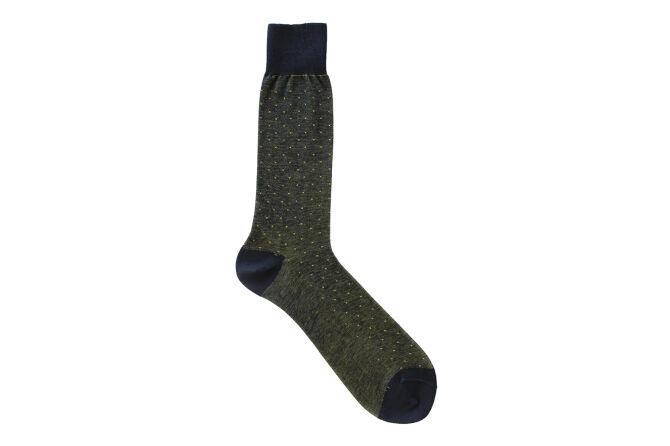 VICCEL / CELCHUK Socks Pindot Navy Blue / Yellow VICCEL / CELCHUK Socks Pindot Navy Blue / Yellow
