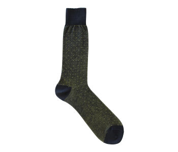 VICCEL / CELCHUK Socks Pindot Navy Blue / Yellow