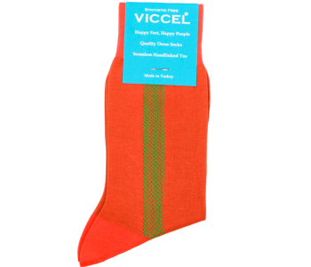 VICCEL / CELCHUK Socks Geometric Orange / Pistachio