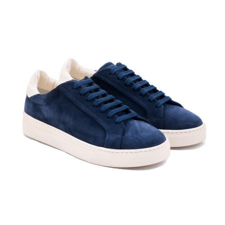 TLB MALLORCA SNEAKERS S2 Beta Plus Velour Navy Off White - granatowe zamszowe Sneakersy