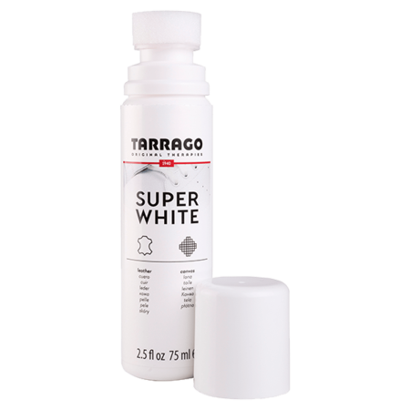 TARRAGO Super White 75ml - Mocno kryjąca biała pasta do butów w płynie