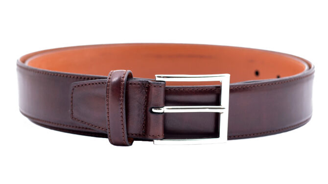 TLB MALLORCA Belt 302MUS - Skórzany pasek do spodni w kolorze MUSEUM CALF BROWN 01