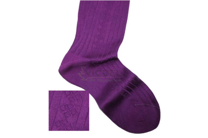 VICCEL / CELCHUK Knee Socks Diamond Textured Purple 