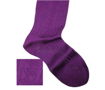 VICCEL / CELCHUK Knee Socks Diamond Textured Purple 