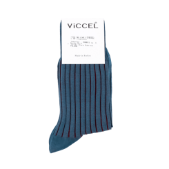 VICCEL / CELCHUK Socks Shadow Stripe Light Navy Blue / Burgundy