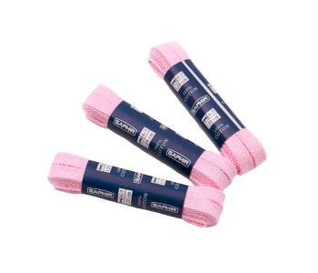 SAPHIR BDC Laces Medium Flat 7mm Light Pink - jasno różowe płaskie sznurowadła