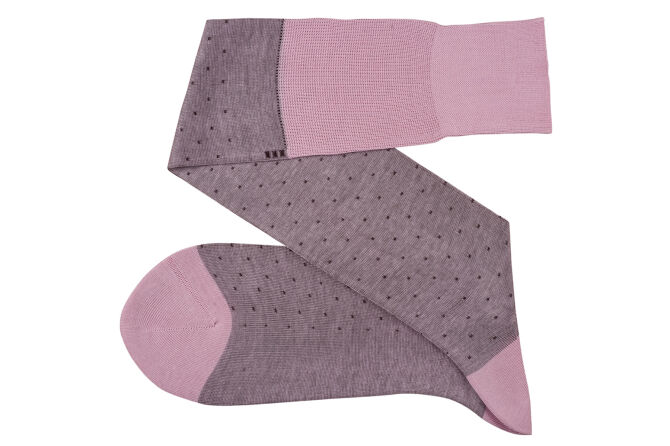 VICCEL / CELCHUK Knee Socks Pin Dots Pink / Burgundy