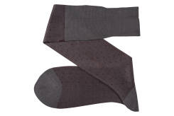 VICCEL / CELCHUK Knee Socks Pin Dots Gray / Burgundy