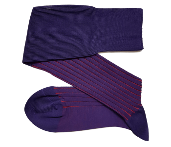 VICCEL / CELCHUK Knee Socks Shadow Stripe Purple / Red