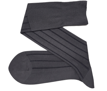 VICCEL / CELCHUK Knee Socks Shadow Stripe Gray / Black