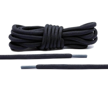 LACE LAB Rope Laces 5mm Black - Czarne okrągłe sznurowadła do butów