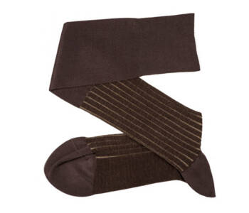 VICCEL Knee Socks Shadow Stripe Brown Beige