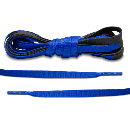 LACE LAB JORDAN 1 Laces 8mm Royal Blue / Black - Dwukolorowe płaskie sznurowadła do butów