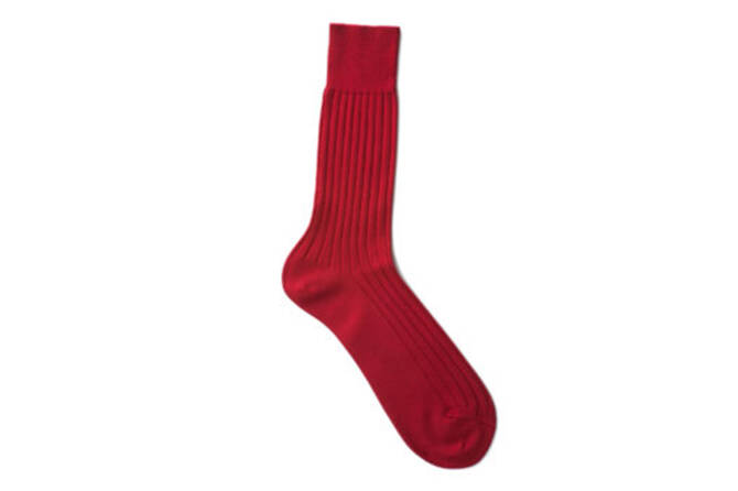 VICCEL / CELCHUK Socks Solid Claret Red Cotton