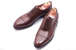 Luksusowe eleganckie brązowe buty typu oxford szyte metodą ramową.Formalne buty męskie na spotkania biznesowe.