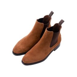 Klasyczne zamszowe trzewiki męskie TLB Boots CHELSEA 511I Suede Medium Brown