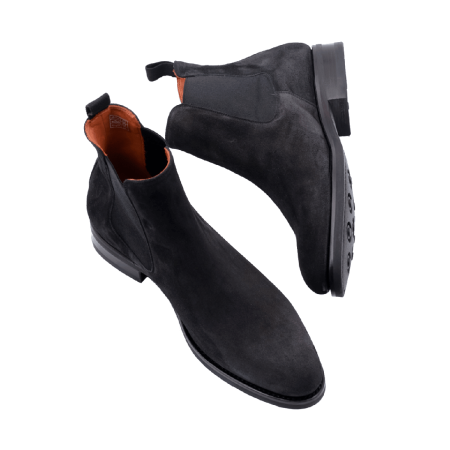 PATINE Chelsea Boots 77036V F Suede Black - czarne zamszowe sztyblety męskie