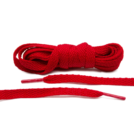 LACE LAB Flat Shoe Laces 8mm Red - Czerwone płaskie sznurowadła do butów