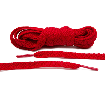 LACE LAB Flat Shoe Laces 8mm Red - Czerwone płaskie sznurowadła do butów