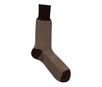 VICCEL / CELCHUK Socks Houndstooth Brown / Beige 