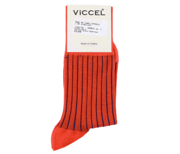 VICCEL / CELCHUK Socks Shadow Stripe Orange / Royal Blue 
