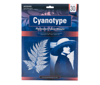 JACQUARD Cyanotype SHEETS / Zestaw 30 tkanin cyjanotypowych