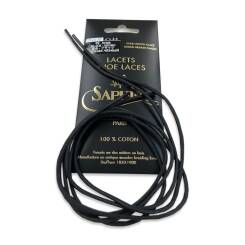 SAPHIR MDOR Laces Medium Glazed 2mm Black - czarne okrągłe sznurowadła średni połysk