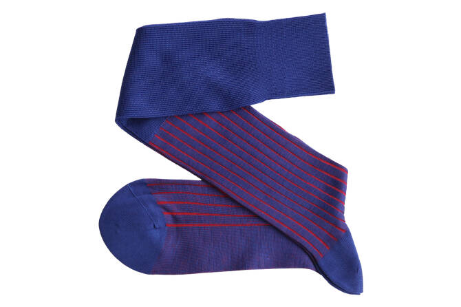 VICCEL / CELCHUK Knee Socks Shadow Royal Blue / Red
