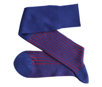 VICCEL Knee Socks Shadow Royal Blue / Red