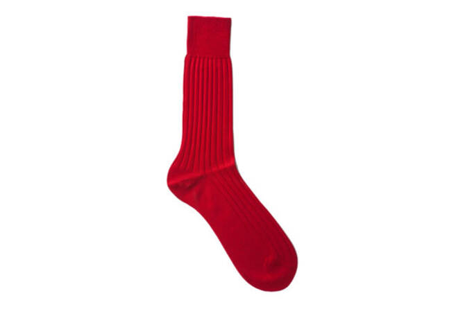 VICCEL / CELCHUK Socks Solid Scarlet Red Cotton